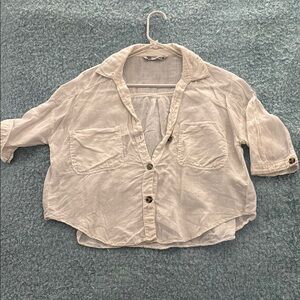 Women  White Button-Up Shirt